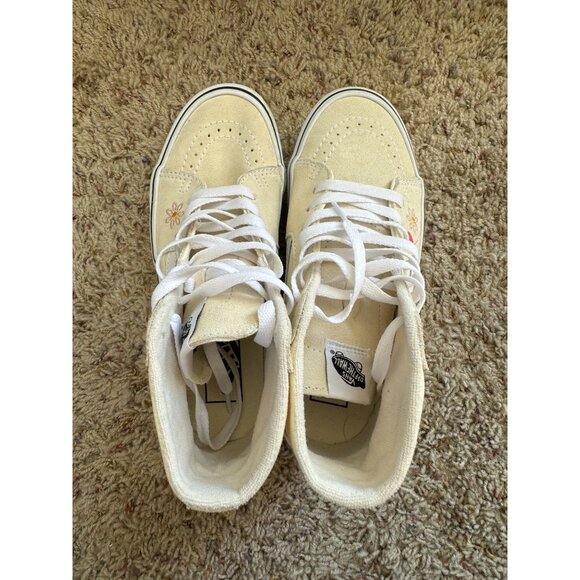 Vans Womens Yellow Sk8 tapered stackform Shoes 7 High top floral sneaker lace up - Picture 3 of 7